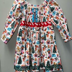Matilda Jane White and Red Sundress with Bishop Sleeves